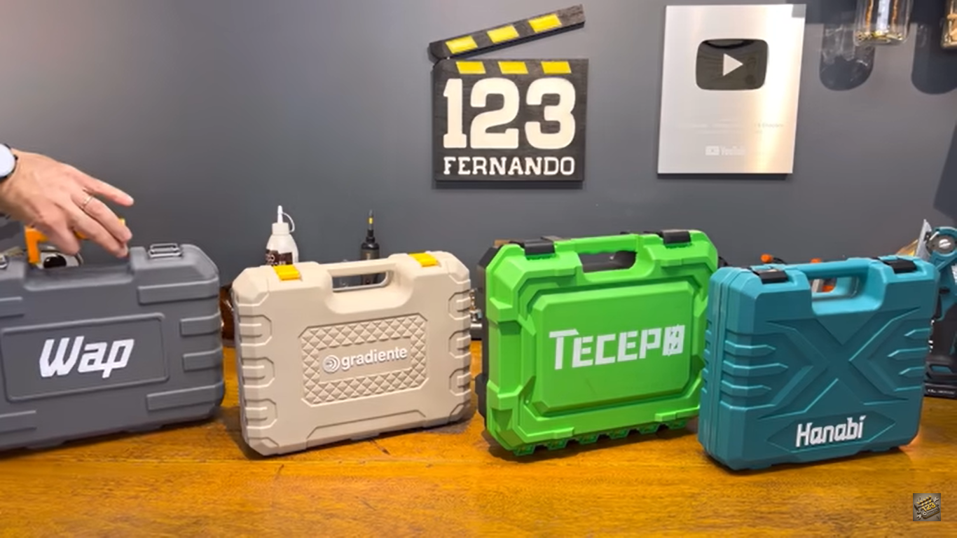 4 OPÇÕES DE BAIXO CUSTO KIT COMPLETO PARAFUSADEIRA / FURADEIRA 21V GRADIENTE, HANABÍ, WAP E TECEPO