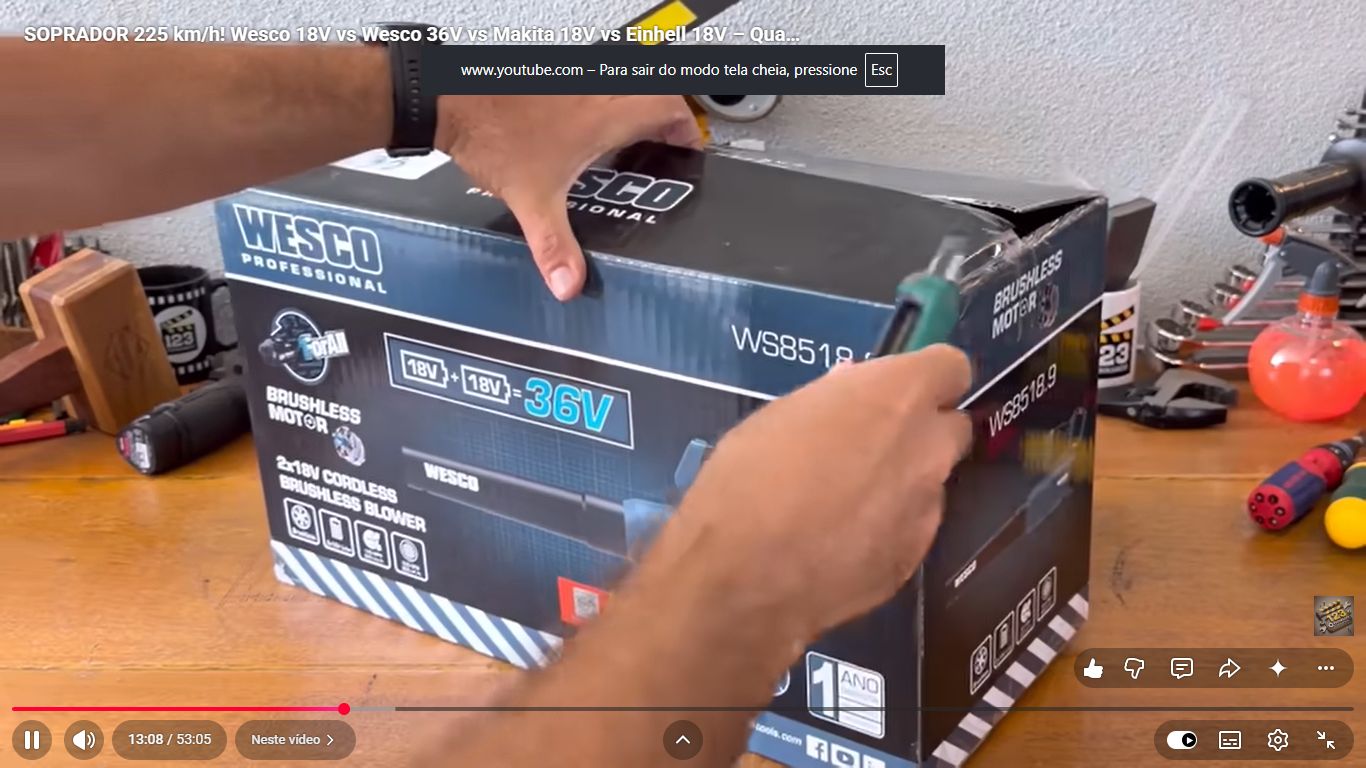 SOPRADOR 225 km/h! Wesco 18V vs Wesco 36V vs Makita 18V vs Einhell 18V – Qual o melhor PRA VOCÊ?